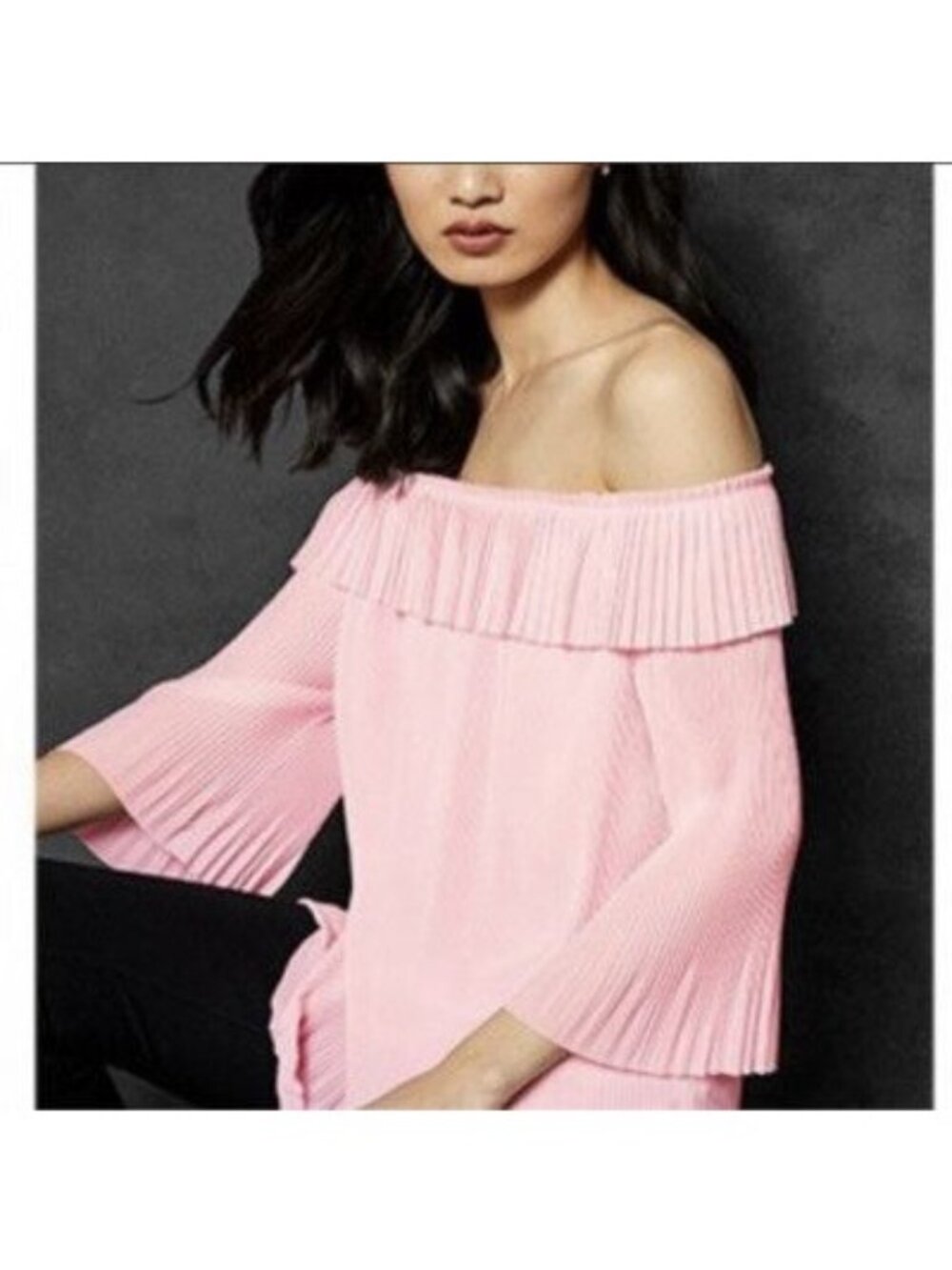 Ted Baker Coquette Ballecore Pink Pleated Blouse, Size Small